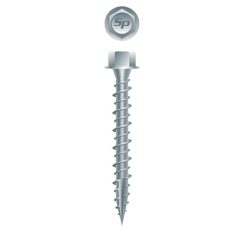 PG1048 - Strong-Point Unslotted Indented Hi-Hex Washer Head w/Shoulder, Hi-Low Thread, Type '17', Strong Shield Coated, 10-14 x 3, Box of 1,000