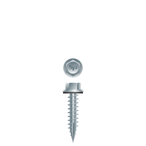 SA1448 - Strong-Point Unslotted Indented Hex Washer Head w/Bonded Washer, Type '17', Strong Shield Coated, 14-10 x 3, Box of 1,000
