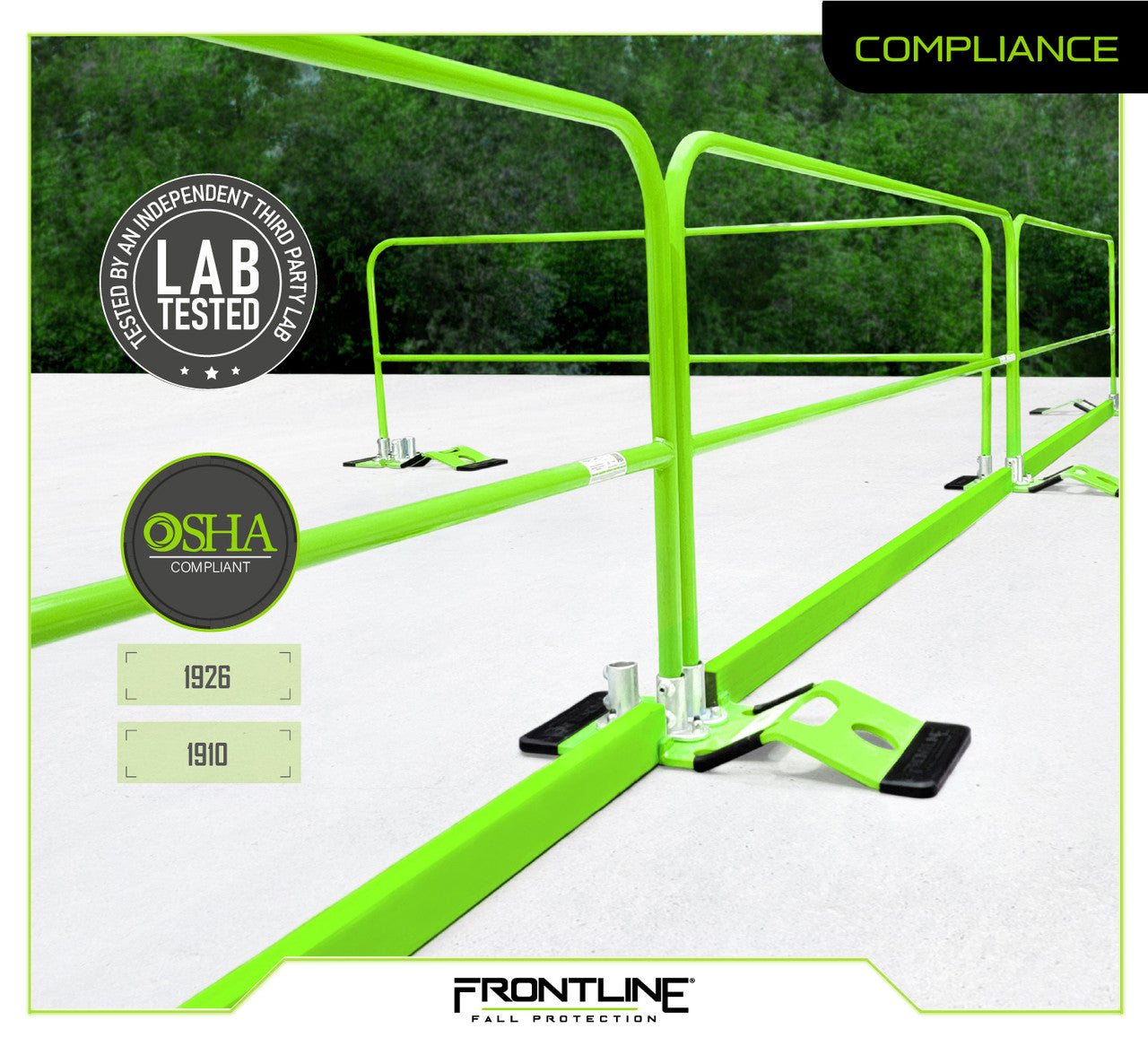 Frontline GUS10-FXDHDG Guardrail System for Concrete or Steel Substrates 10'