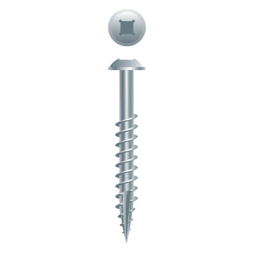 X848RWZ - Strong-Point Phillips/Square Drive Round Washer Head Particle Board Screw, Type ‘17’, Zinc, 8 x 3, Box of 1,500