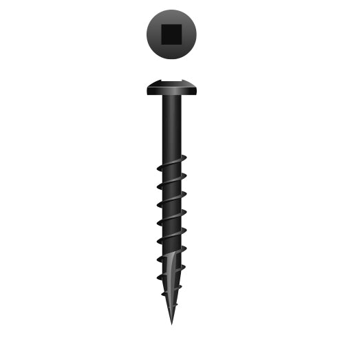 XQ6C - Strong-Point Face Framing Square Drive #7 Pan Head, Coarse Thread, Type '17', Black Oxide Coated, 6-9 x 1-1/2, Box of 7,000