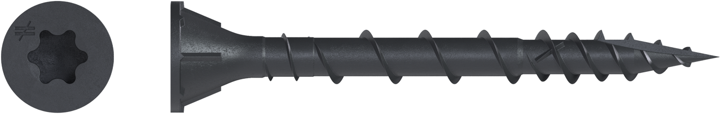 Simpson Strong-Tie DSVBK158R160 Deck-Drive™ DSV WOOD Screw — #8 x 1-5/8 in. T25, Flat Head, Quik Guard®, Black (160-Qty) (Pack of 10)