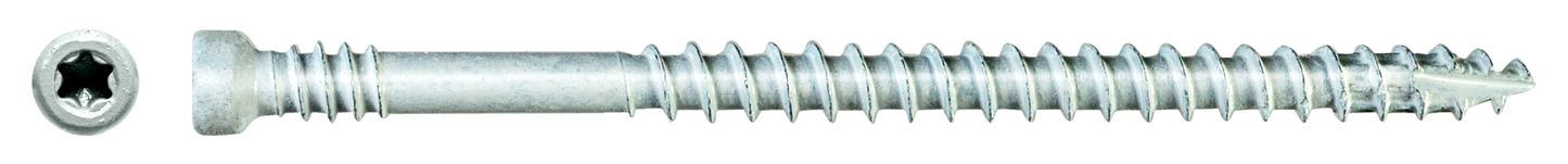 Simpson Strong-Tie FT07212R400W Finish Trim Screw — #7 x 2-1/2 in. T10, Trim-Head, Quik Guard®, White (400-Qty) (Pack of 6)