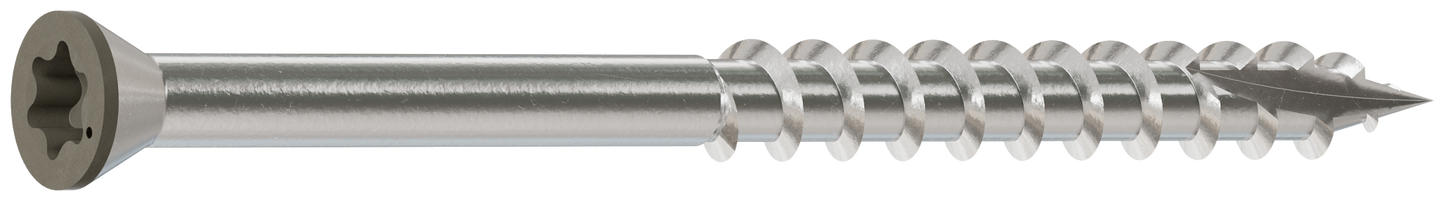 Simpson Strong-Tie T07225FT70GR Trim-Head Screw, 6-Lobe Drive — #7 x 2-1/4 in. T-15 Type 316, Gray (70-Qty)