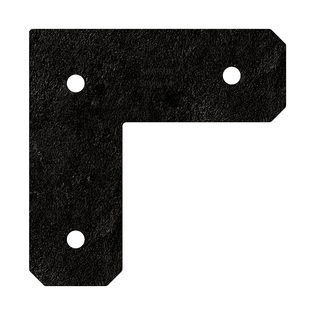 Simpson Strong-Tie APVL4 Outdoor Accents® Avant Collection™ ZMAX®, Black Powder-Coated L Strap for 4x4