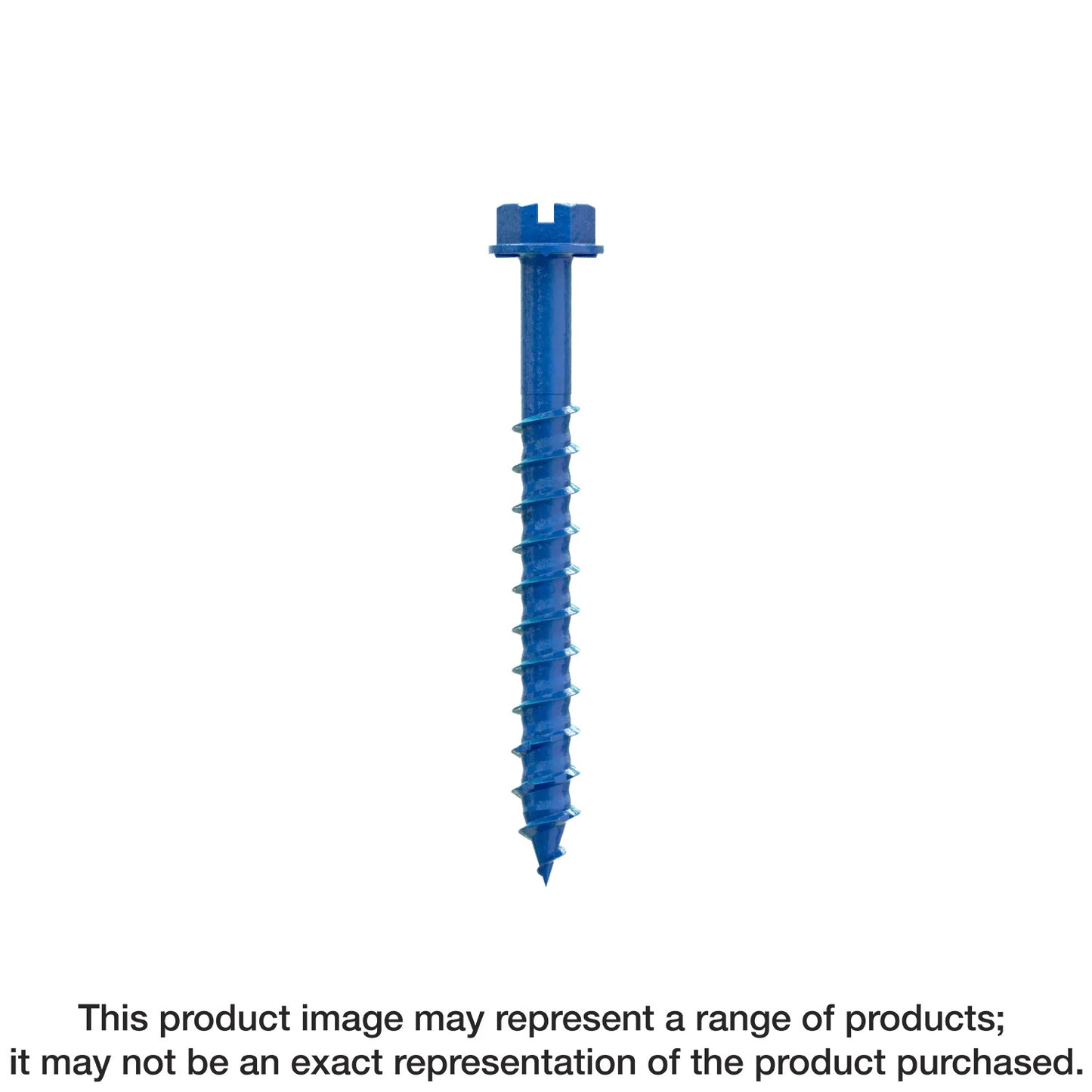 Simpson Strong-Tie TNT25214H Titen Turbo™ — 1/4 in. x 2-1/4 in. Hex-Head Concrete and Masonry Screw, Blue (100-Qty) (Pack of 5)