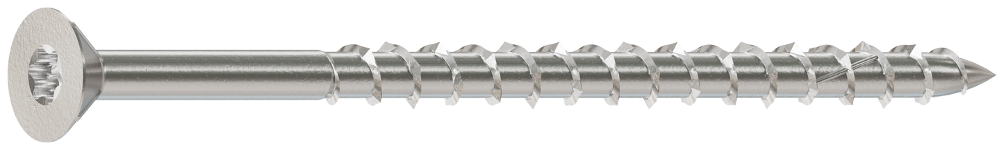 Simpson Strong-Tie S08300WPF1 Deck-Drive™ DWP WOOD SS Screw — #8 x 3 in. T20, Flat Head, Type 305 (1 lb.) (Pack of 10)