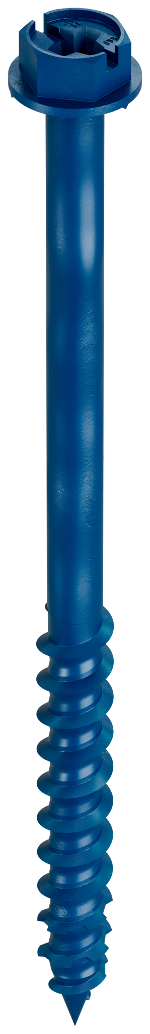 Simpson Strong-Tie TNT25334HC25 Titen Turbo™ — 1/4 in. x 3-3/4 in. Hex-Head Concrete and Masonry Screw, Blue (25-Qty) (Pack of 4)