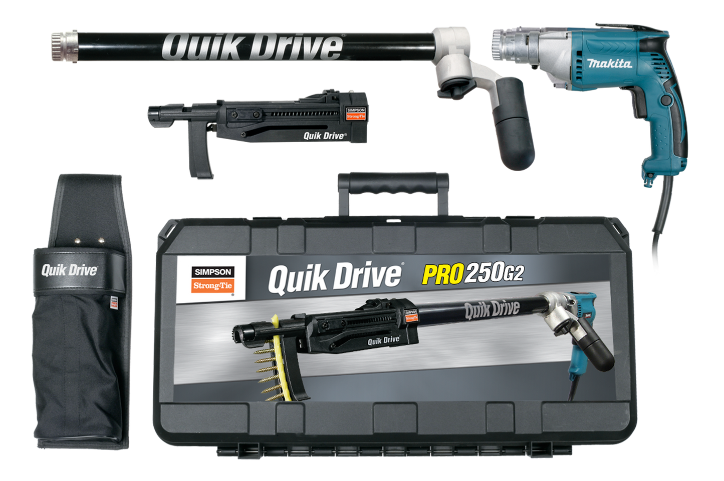 Simpson Strong-Tie PRO250G2M25K Quik Drive® PRO250 Subfloor System w/ Makita® 2500 RPM Screwdriver Motor (Pack of 60)