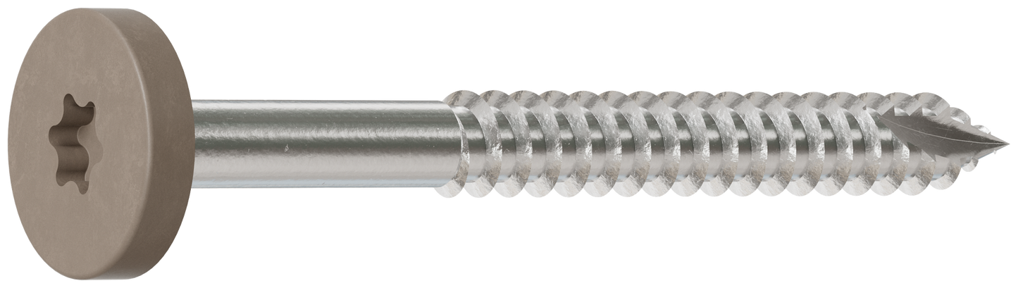 Simpson Strong-Tie T08175FS75GR01 Fascia Board Screw — #8 x 1-3/4 in. T-20 6-Lobe Pancake Head Type 316, Gray 01 (75-Qty) (Pack of 500)