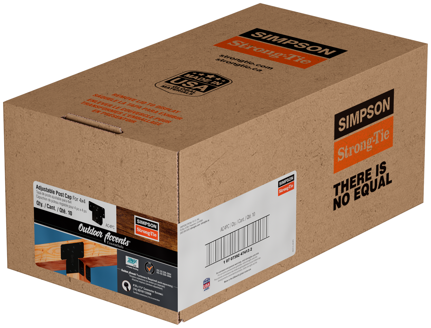 Simpson Strong-Tie AC4PC Outdoor Accents® ACPC ZMAX®, Black Powder-Coated Adjustable Post Cap for 4x (Pack of 720)