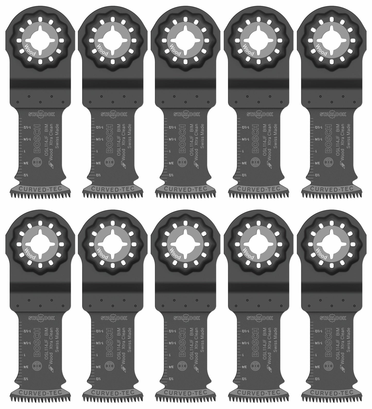 BOSCH OSL114JF-10 1-1/4 In. Starlock® Oscillating Multi Tool Bi-Metal Xtra-clean Plunge Cut Blade 10 Pk.