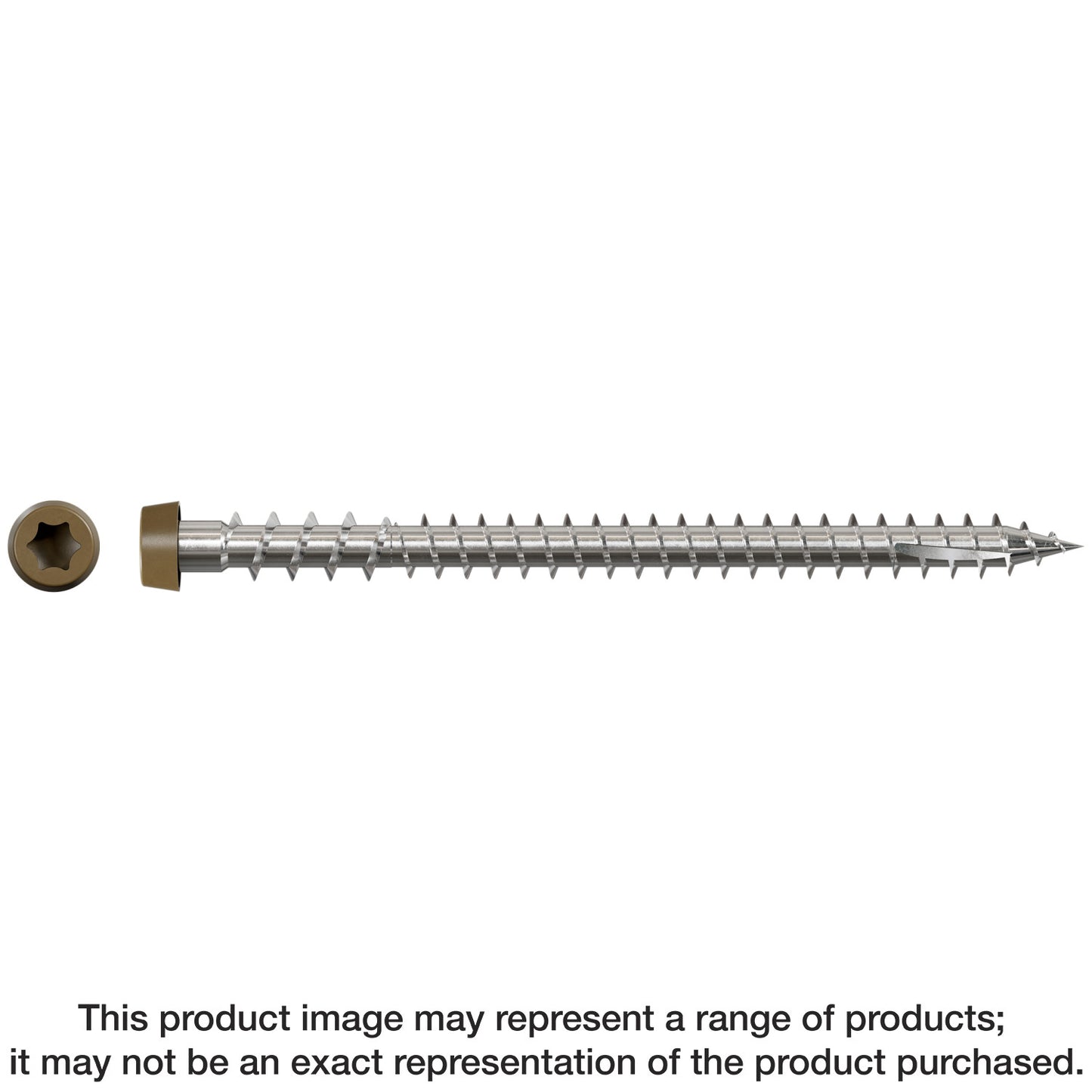 Simpson Strong-Tie DCU234S316BR05 Deck-Drive™ DCU COMPOSITE Screw (Collated) — #10 x 2-3/4 in. Type 316, Brown 05 (1000-Qty) (Pack of 100)