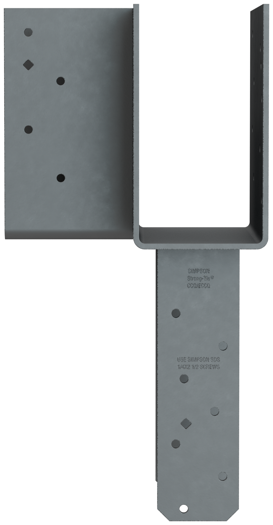 Simpson Strong-Tie ECCLLQ3.25-6SDS ECCLLQ L-Shape End Column Cap for 3-1/4 in. Beams, 6x Post w/ SDS Screws, Skewed Left