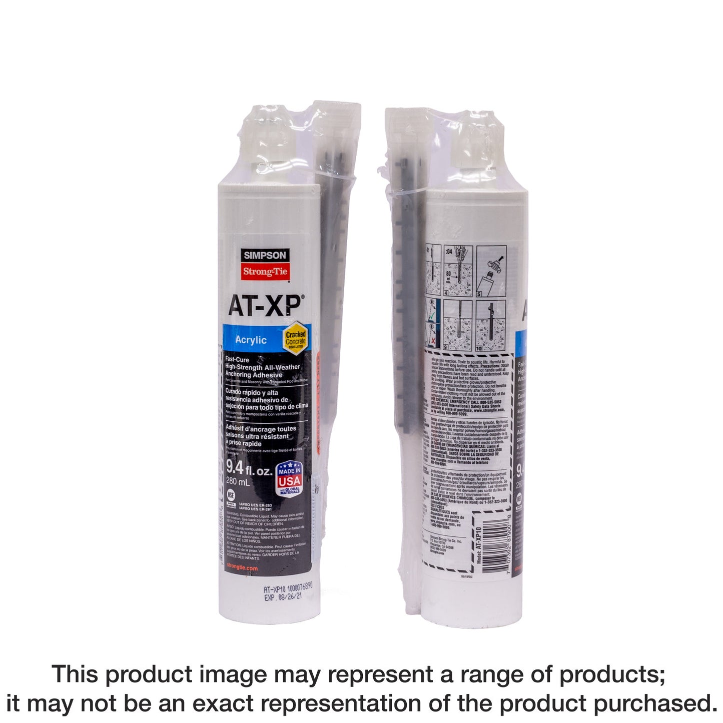 Simpson Strong-Tie AT-XP10 AT-XP® 9.4-oz. High-Strength Acrylic Anchoring Adhesive Cartridge w/ Nozzle (Pack of 756)