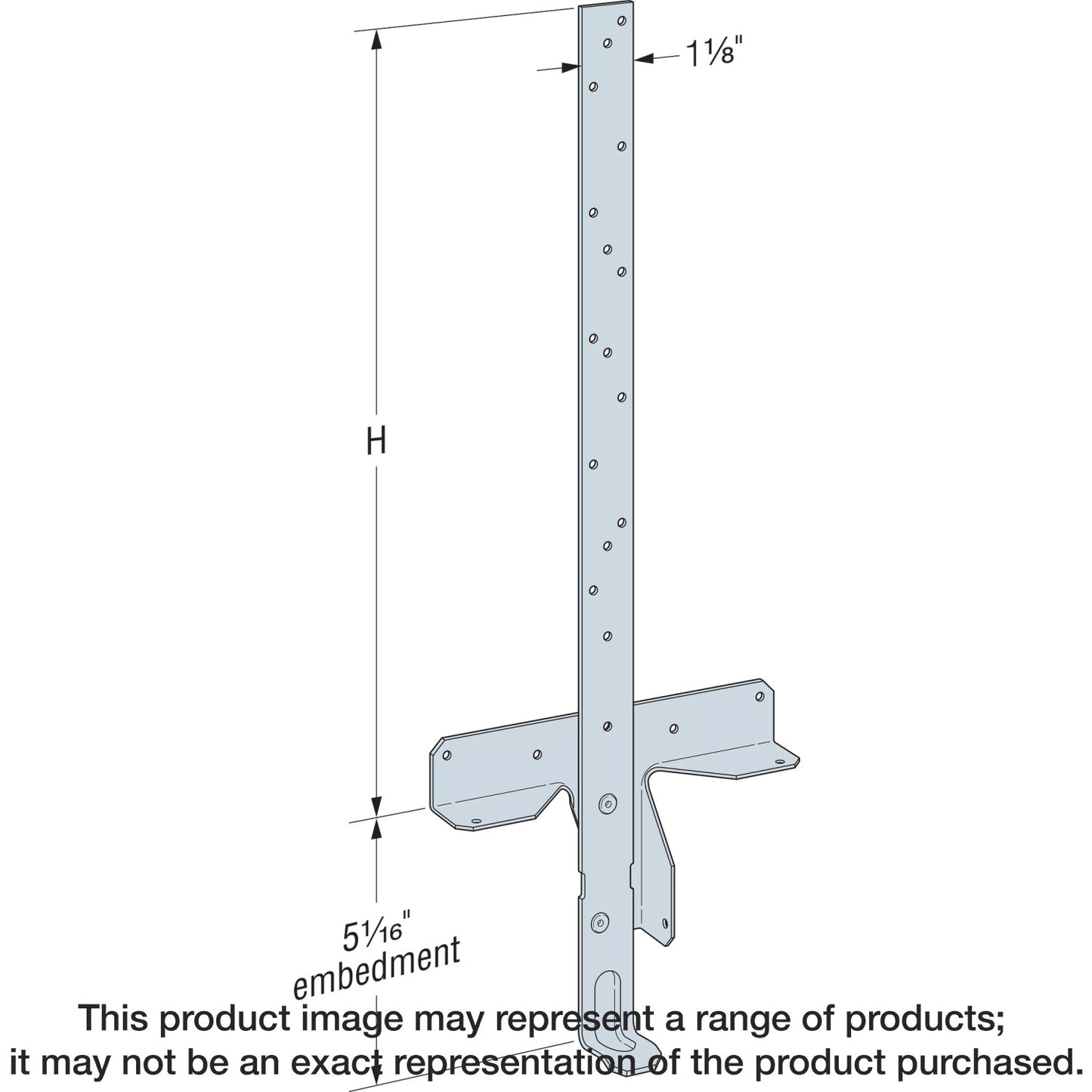 Simpson Strong-Tie HETAL20Z HETAL 20 in. ZMAX® Galvanized Heavy Embedded Truss Anchor