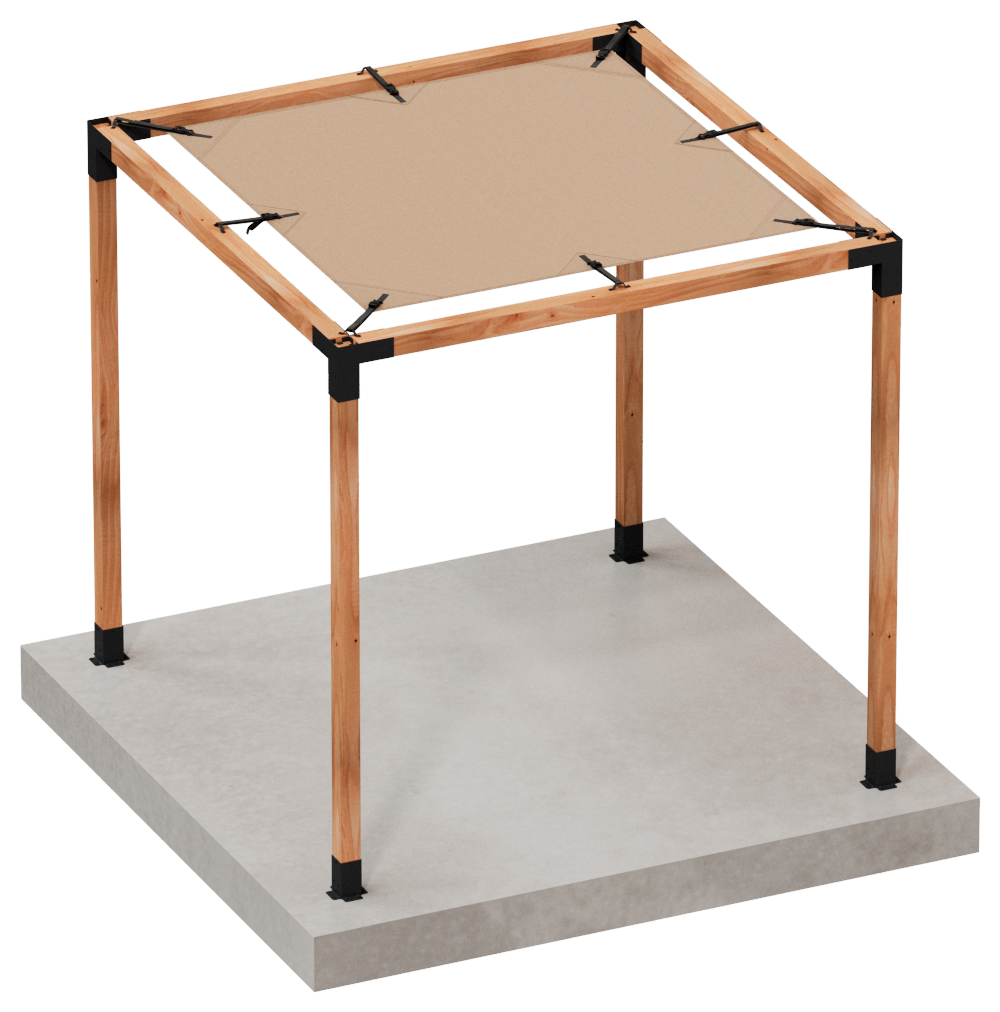 Simpson Strong-Tie B-SAGET8X8(4X) Sage System™ DIY 8x8 Pergola Bundle with 8x8 Sunshade, Tan