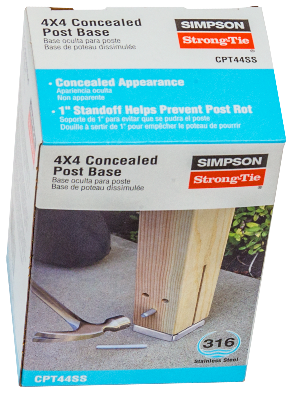 Simpson Strong-Tie CPT44SS CPT Stainless-Steel Concealed Post Base for 4x4 (Pack of 10)