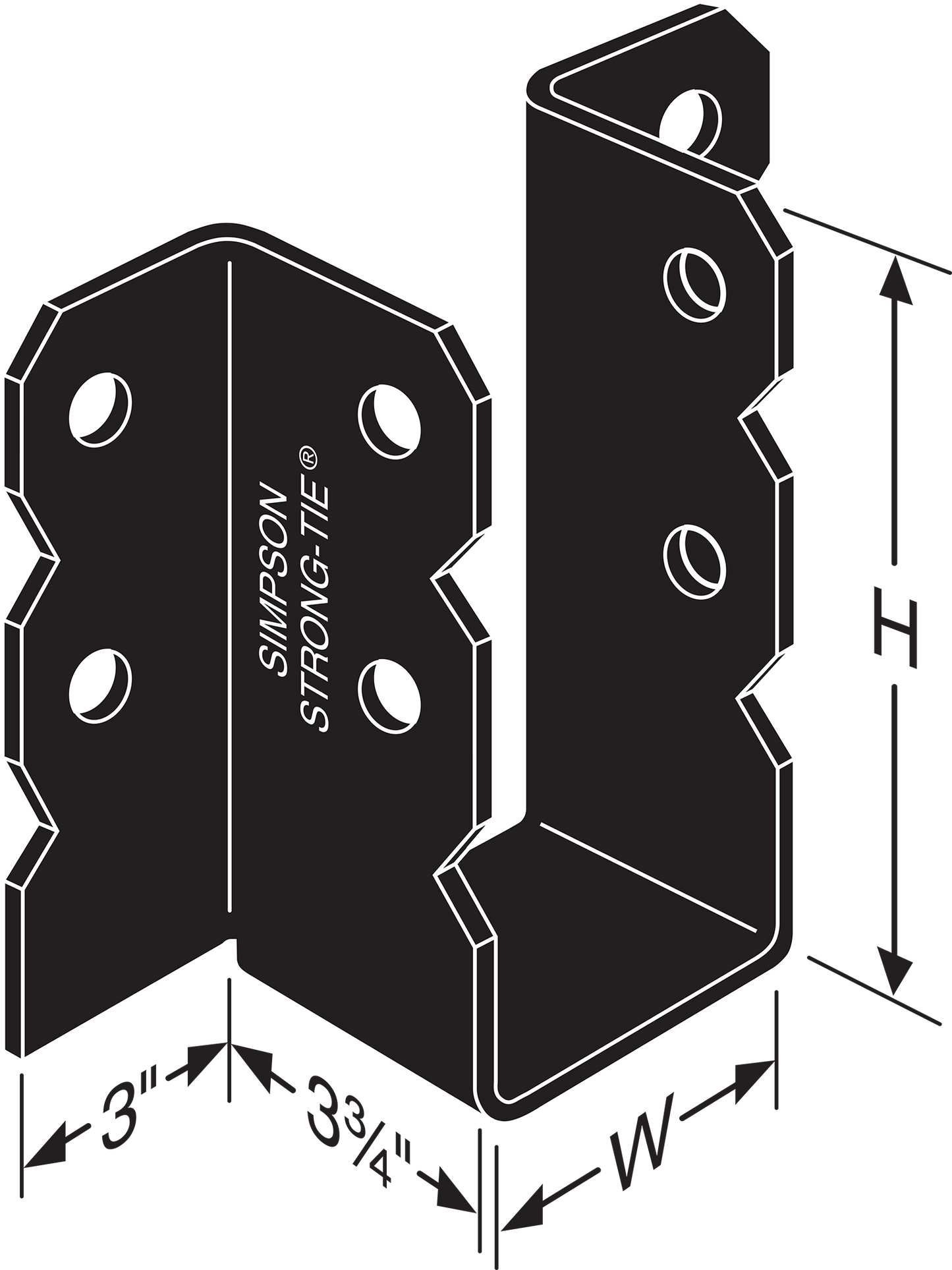 Simpson Strong-Tie OU410 OU® Black Powder-Coated Ornamental Joist Hanger for 4x10
