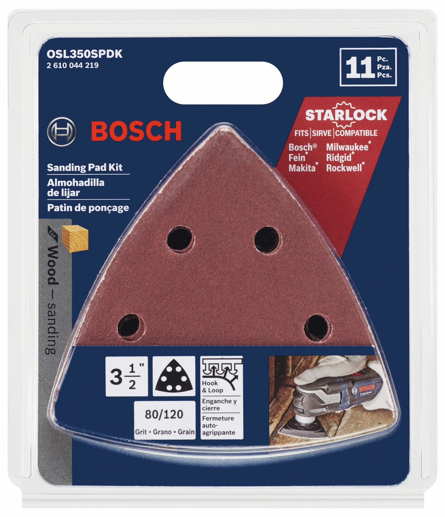 BOSCH OSL350SPDK 11 pc. Starlock® Oscillating Multi-Tool Delta Sanding Pad Kit