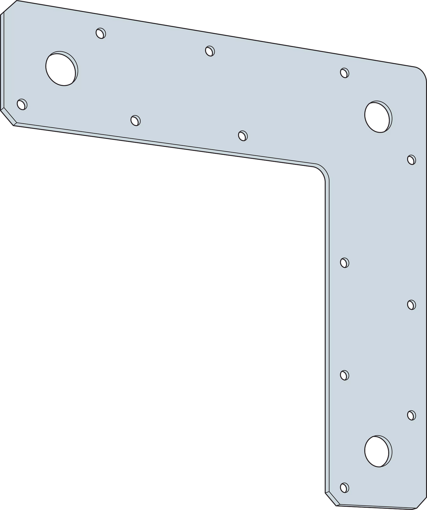 Simpson Strong-Tie 1212L-R 12 in. x 12 in. 14-Gauge Galvanized L Strap (Pack of 10)