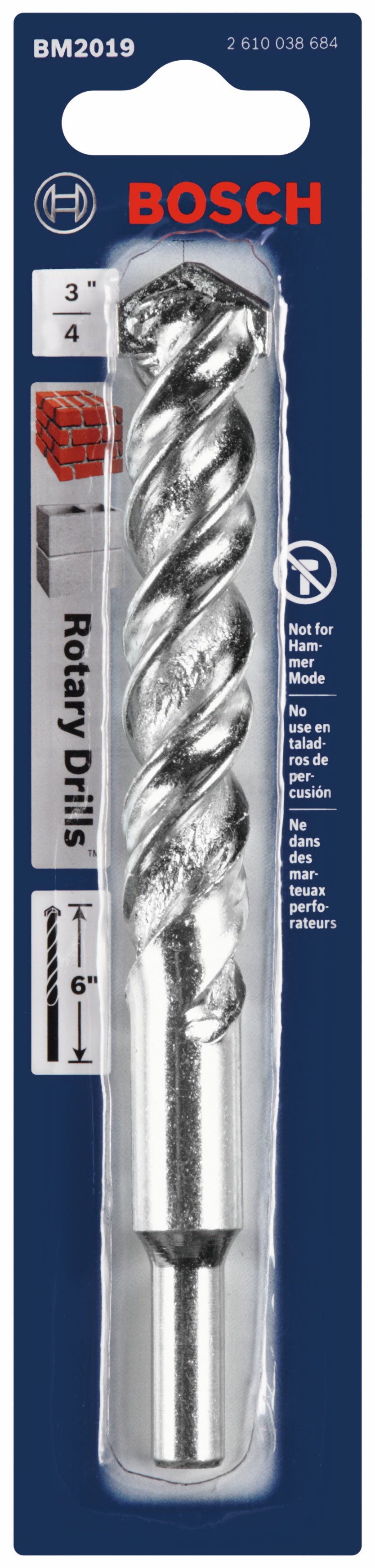 BOSCH BM2019 3/4 In. X 4 In. X 6 In. Fast Spiral Rotary Masonry Drill Bit