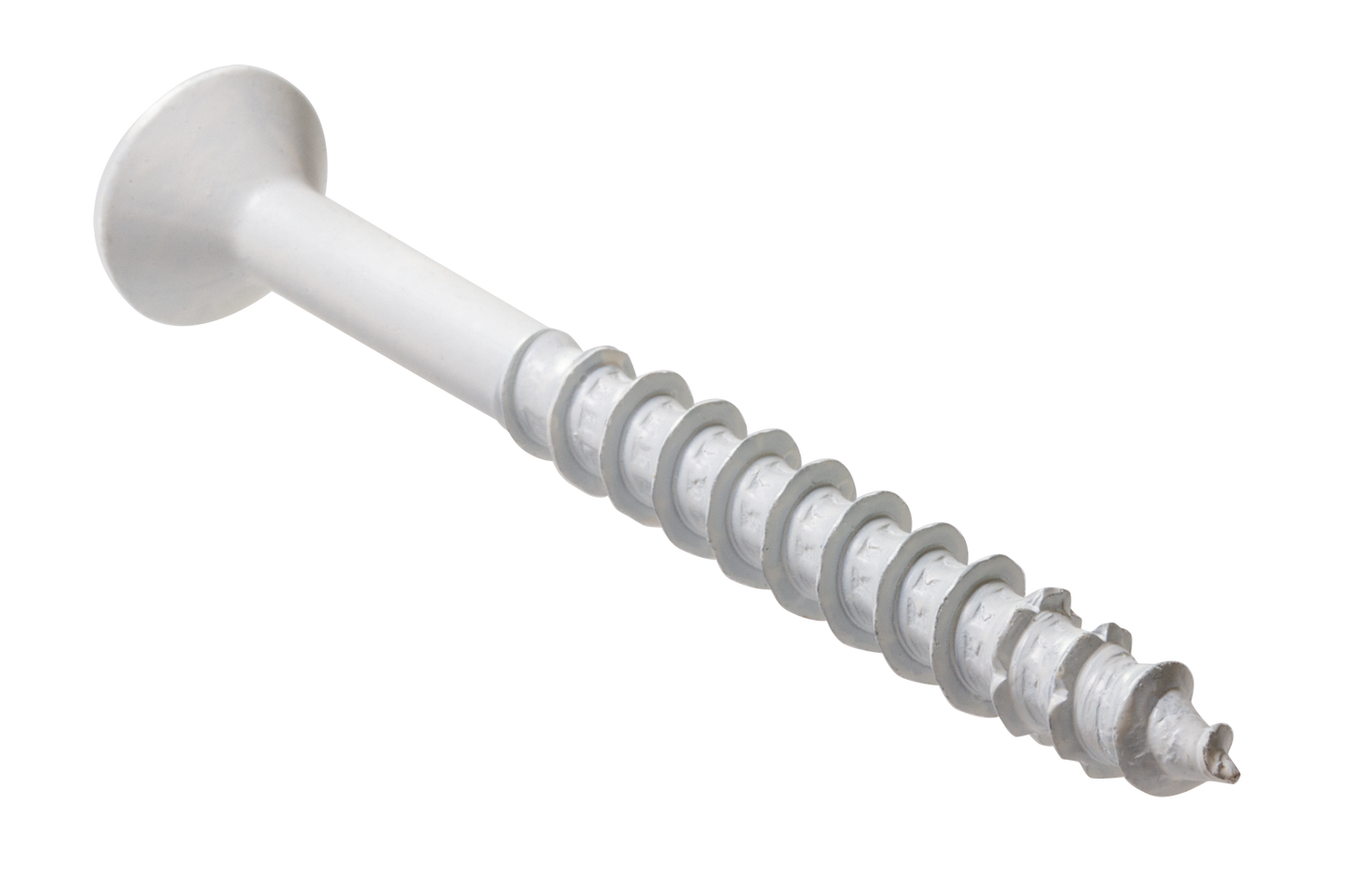 Simpson Strong-Tie TNTW25234TFC8 Titen Turbo™ — 1/4 in. x 2-3/4 in. 6-Lobe Flat-Head Concrete and Masonry Screw, White (8-Qty) (Pack of 5)
