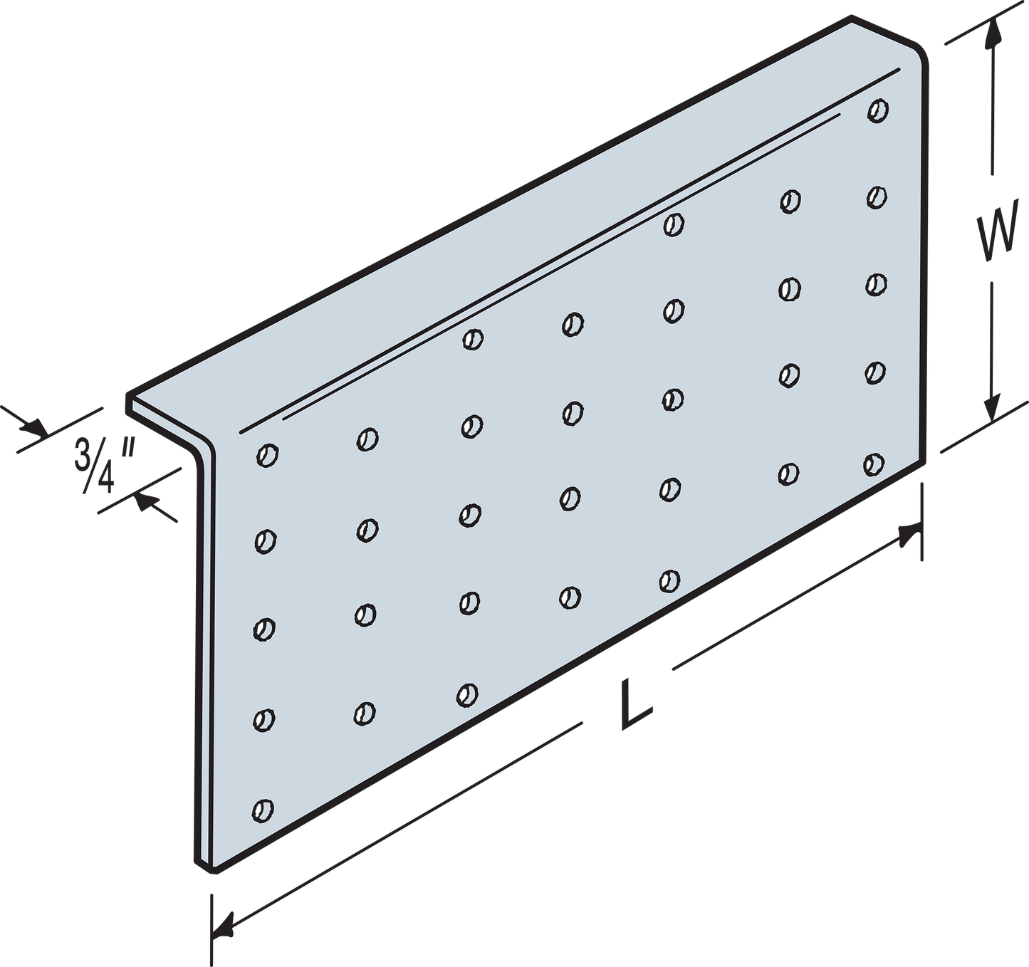 Simpson Strong-Tie TPA37 TPA 3-1/2 in. x 7 in. 20-Gauge Galvanized Tie Plate (Pack of 100)