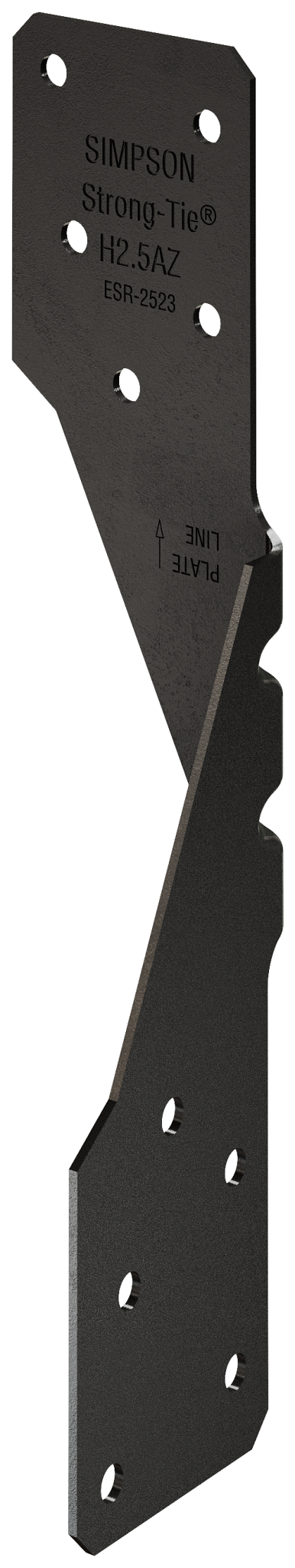 Simpson Strong-Tie H2.5APC Outdoor Accents® H2.5APC 18-Gauge ZMAX®, Black Powder-Coated Hurricane Tie (Pack of 50)