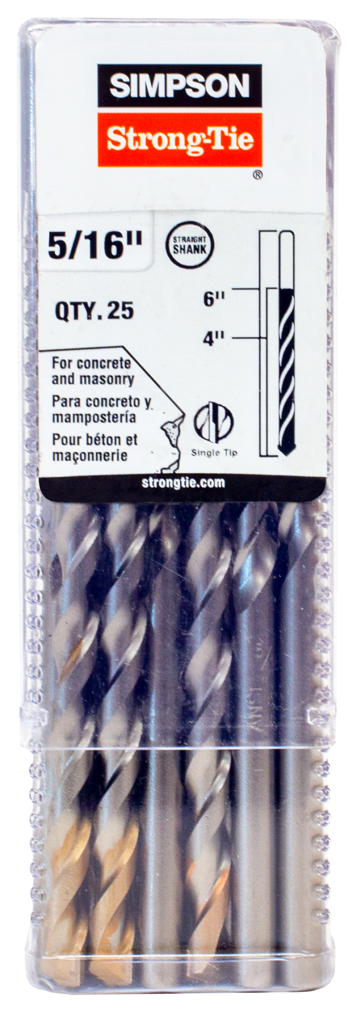 Simpson Strong-Tie MDB03106-R25 5/16 in. x 6 in. Straight Shank Bit (25-Qty)