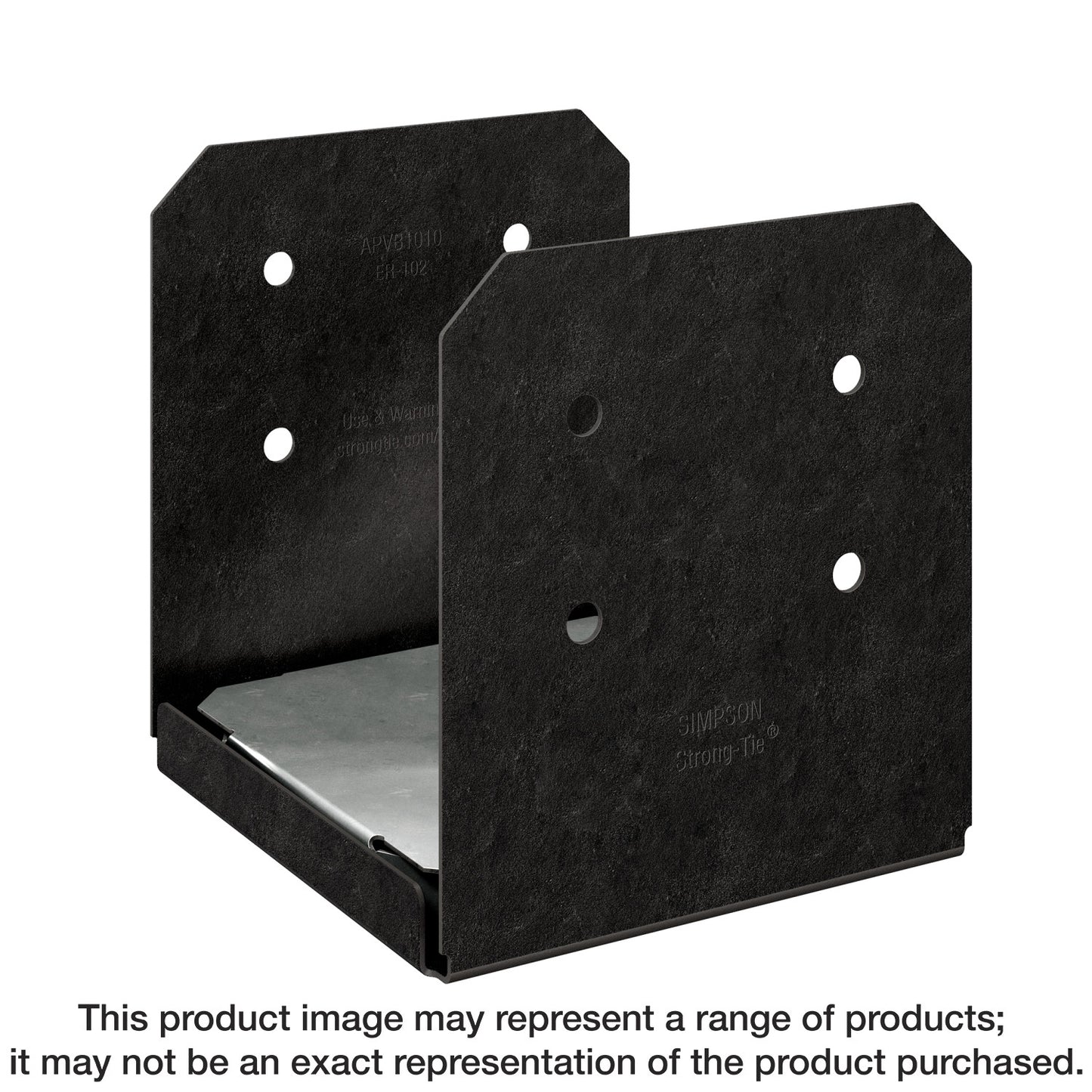 Simpson Strong-Tie APVB1010 Outdoor Accents® Avant Collection™ ZMAX®, Black Powder-Coated Post Base for 10x10