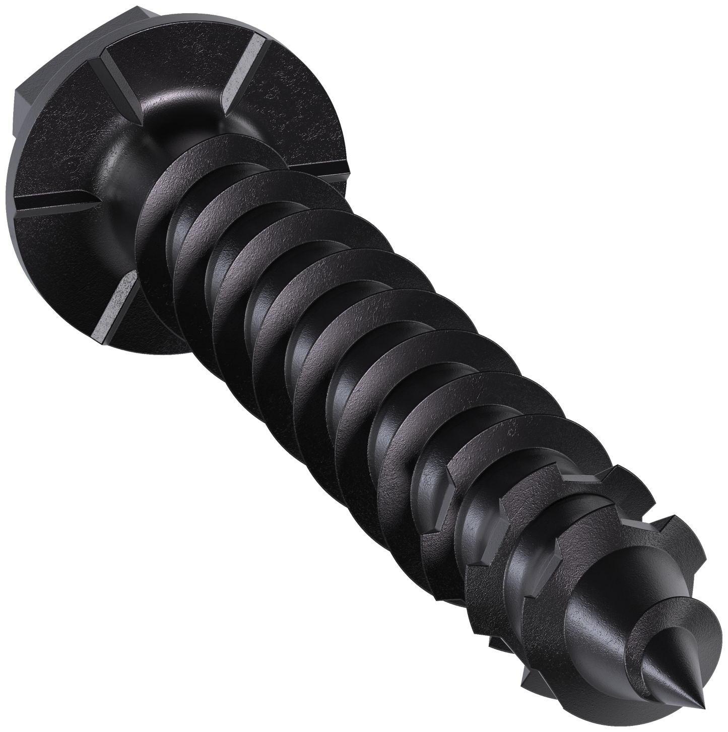Simpson Strong-Tie TNTBL25134H Titen Turbo™ — 1/4 in. x 1-3/4 in. Hex-Head Concrete and Masonry Screw, Black (100-Qty) (Pack of 5)