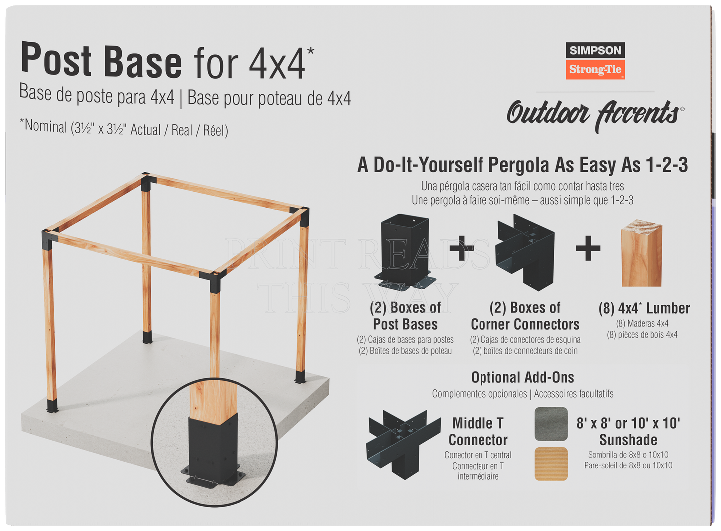 Simpson Strong-Tie SAGE-B44-KT2 Outdoor Accents® Sage System™ Black Powder-Coated Post Base for 4x4 with Screws (2-Qty)