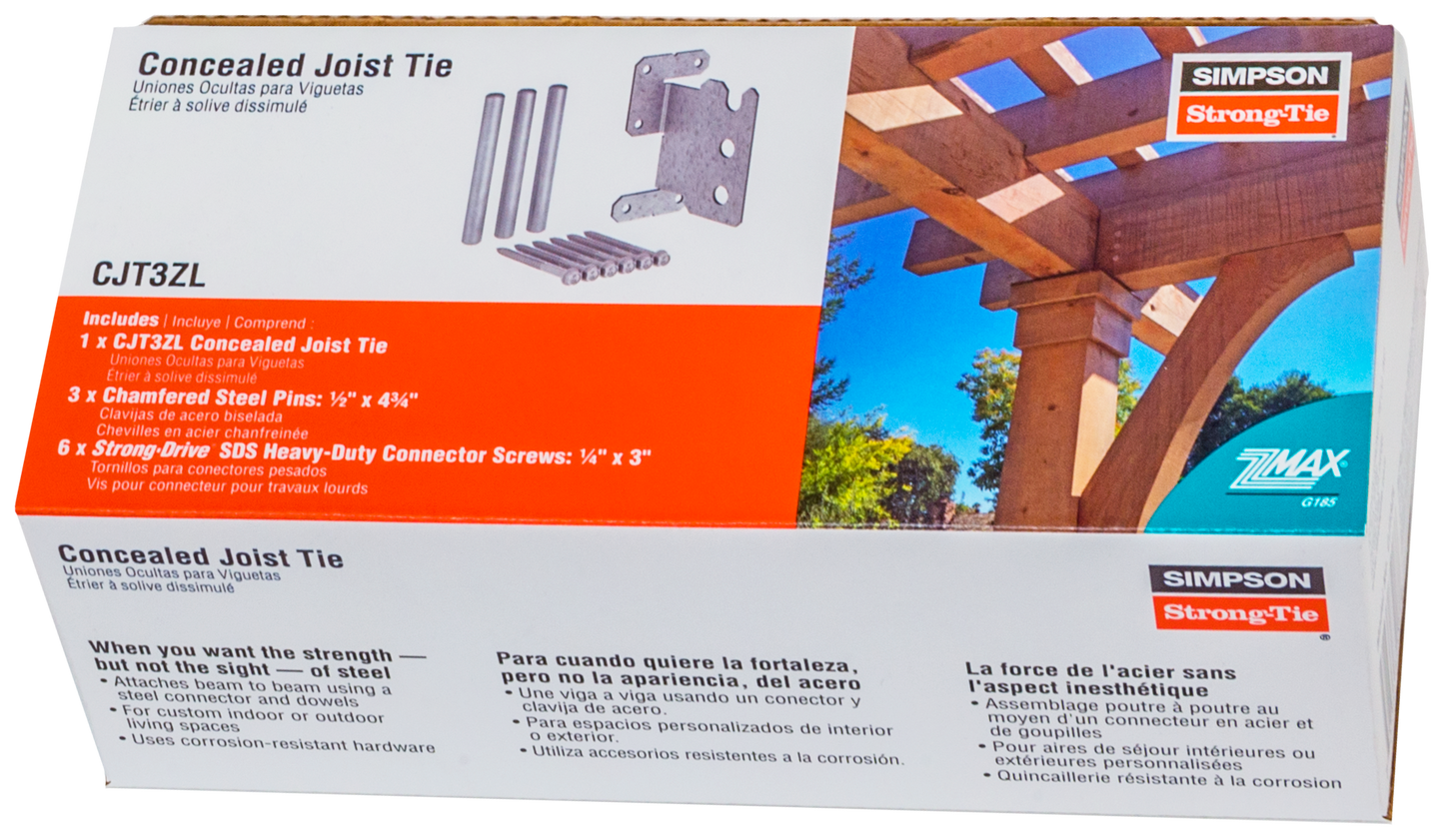 Simpson Strong-Tie CJT3ZL CJTZ® 12-Gauge ZMAX® Galvanized Concealed Joist Tie with (3) Long Pins