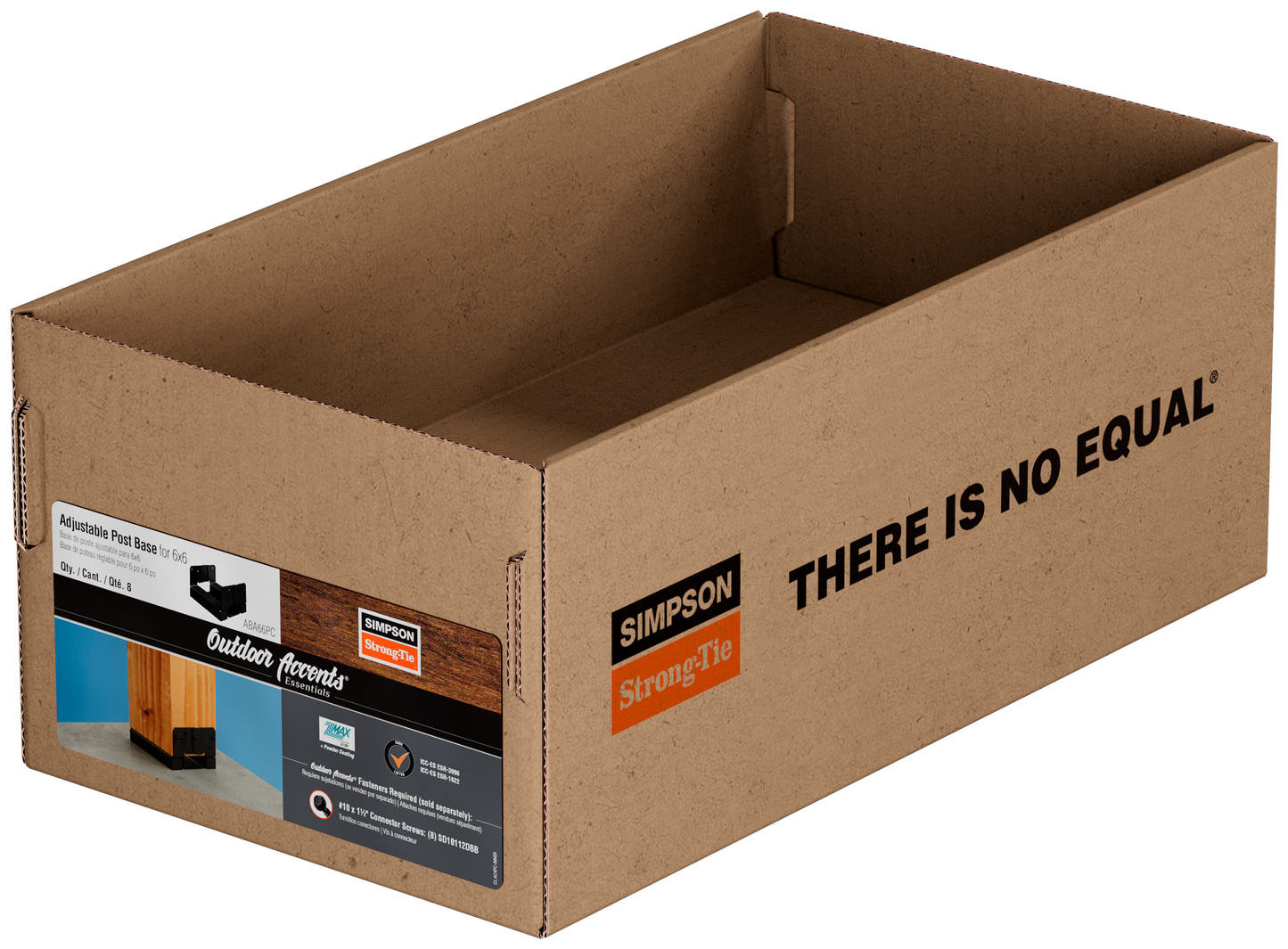Simpson Strong-Tie ABA66PC Outdoor Accents® ABAPC ZMAX®, Black Powder-Coated Adjustable Standoff Post Base for 6x6