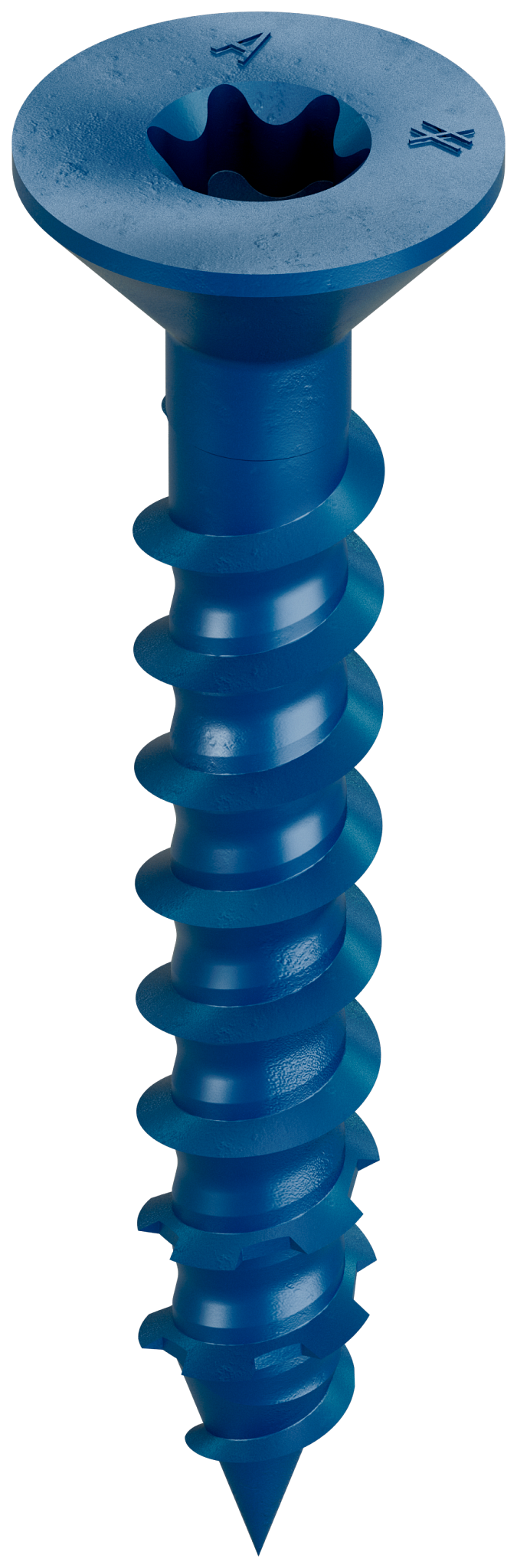 Simpson Strong-Tie TNT25134TF Titen Turbo™ — 1/4 in. x 1-3/4 in. 6-Lobe Flat-Head Concrete and Masonry Screw, Blue (100-Qty) (Pack of 840)