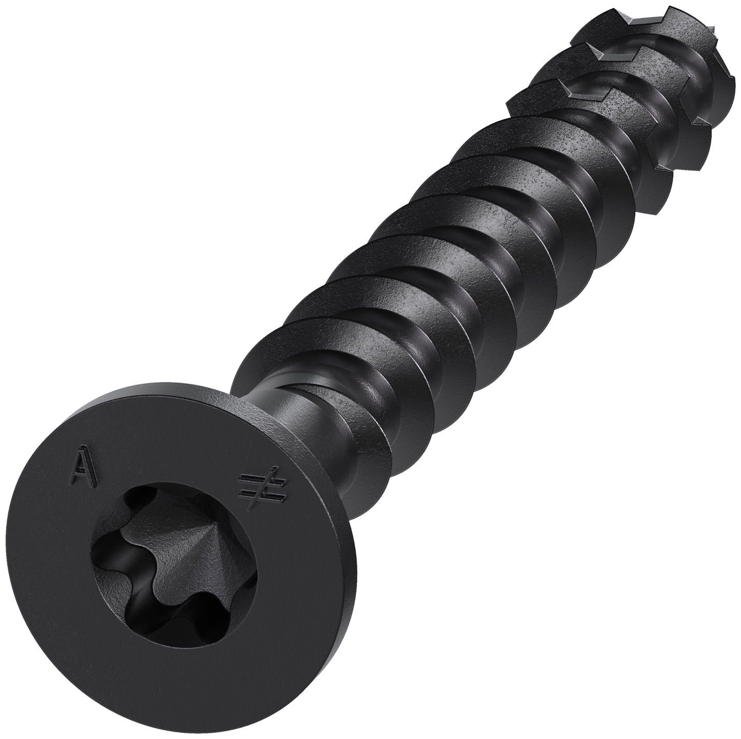 Simpson Strong-Tie TNTBL18134TF Titen Turbo™ — 3/16 in. x 1-3/4 in. 6-Lobe Flat-Head Concrete and Masonry Screw, Black (100-Qty) (Pack of 5)