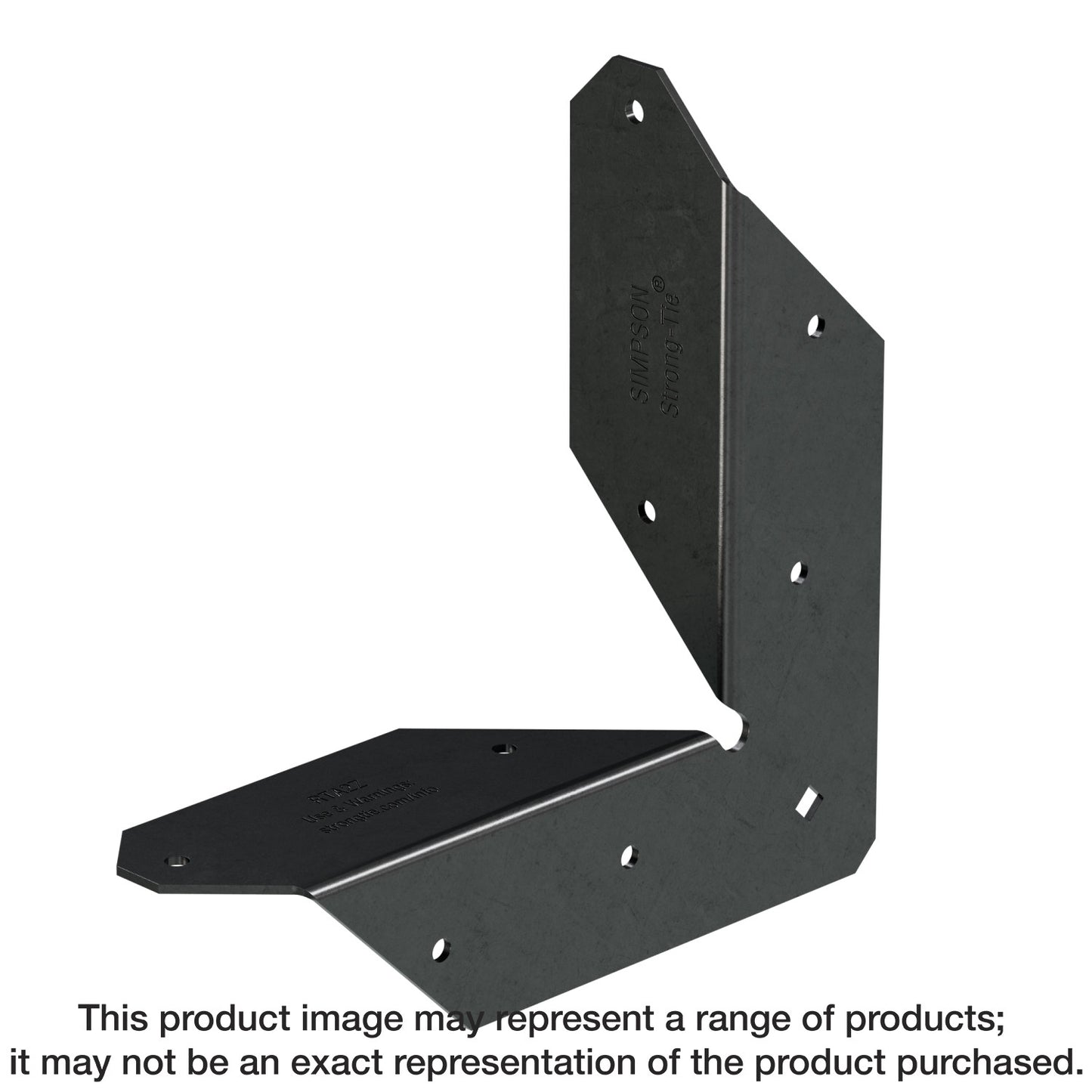Simpson Strong-Tie APRTA2 Outdoor Accents® ZMAX®, Black Powder-Coated Rigid Tie® Angle for 2x2 Joist/Post