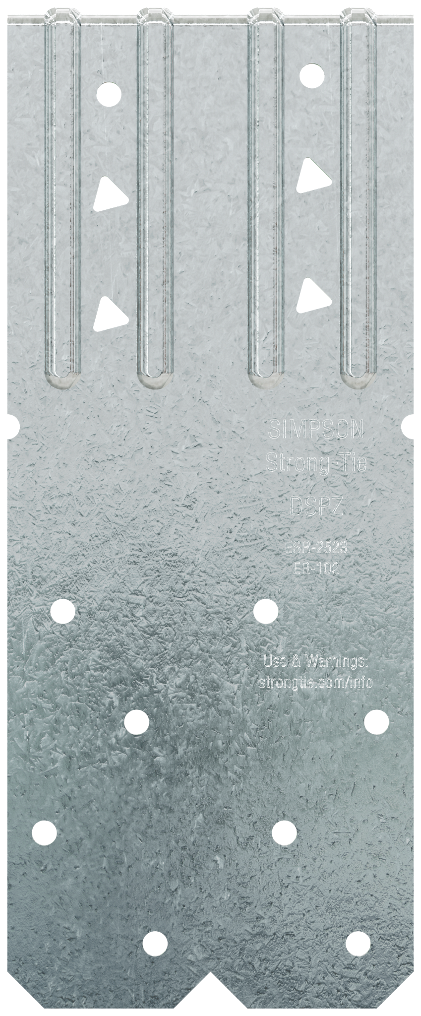 Simpson Strong-Tie DSPZ DSP 18-Gauge ZMAX® Galvanized Double-Stud Plate Tie (Pack of 100)