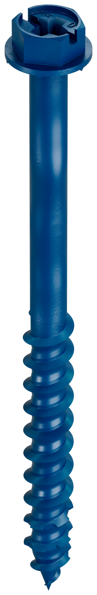Simpson Strong-Tie TNT25314H Titen Turbo™ — 1/4 in. x 3-1/4 in. Hex-Head Concrete and Masonry Screw, Blue (100-Qty)