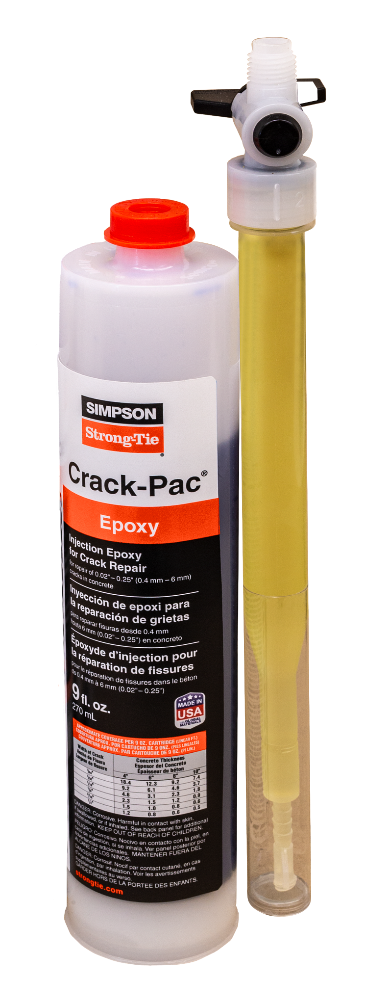 Simpson Strong-Tie ETIPAC2G10 Crack-Pac® 9-oz. Single-Cartridge Injection Epoxy (Pack of 12)