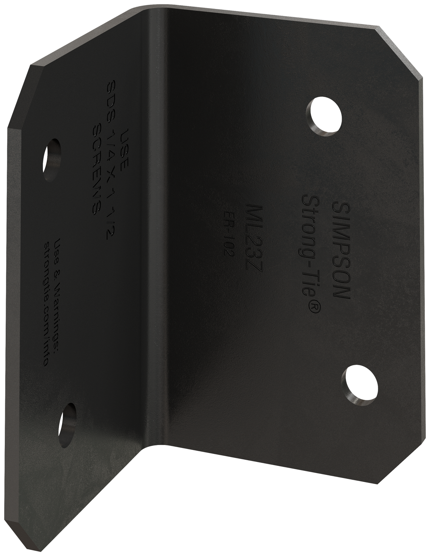 Simpson Strong-Tie ML23PC Outdoor Accents® MLPC 2 in. x 3 in. 12-Gauge ZMAX®, Black Powder-Coated Medium L Angle
