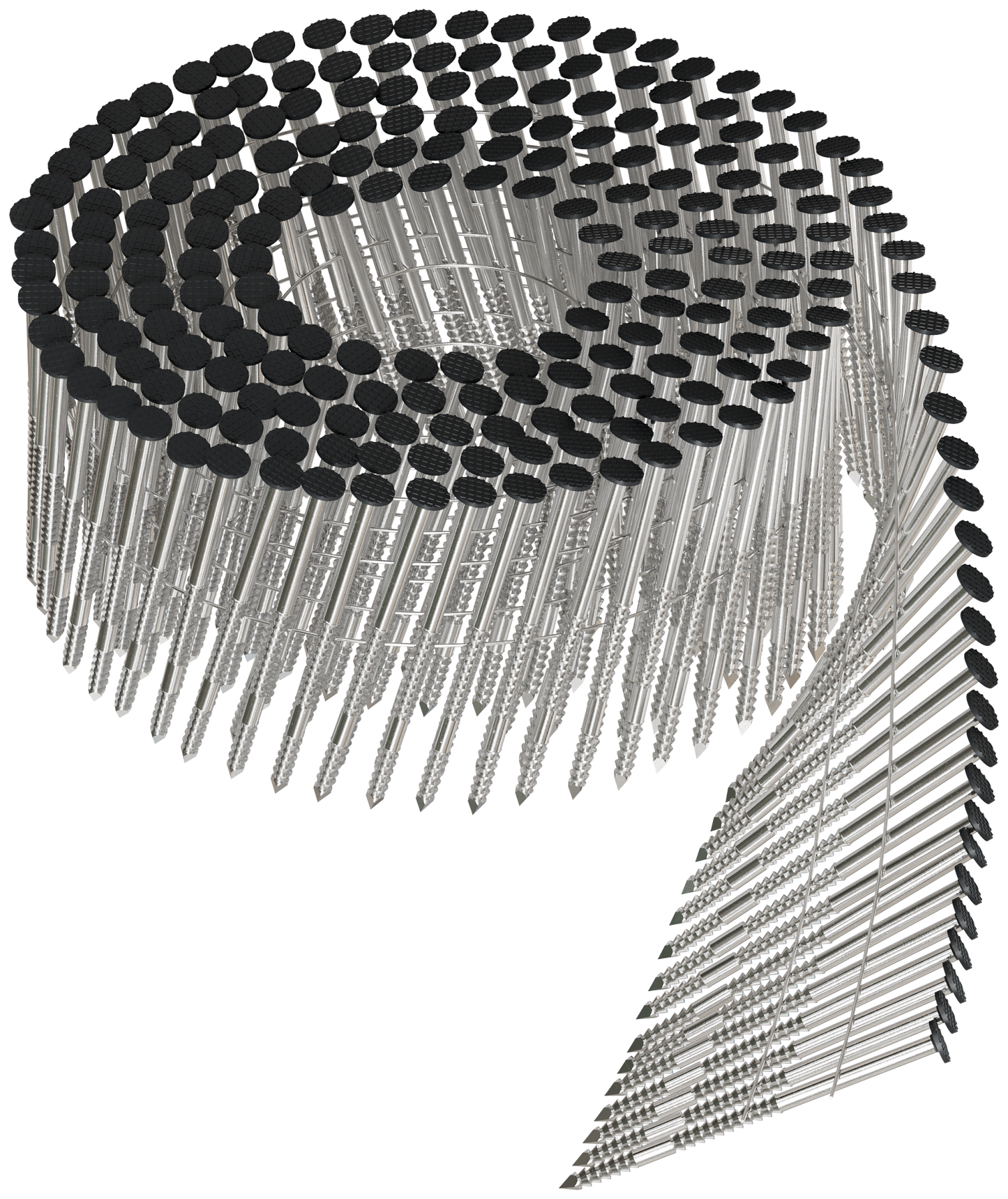 Simpson Strong-Tie T13A200SNJB 15° Wire Coil, Painted, Full Round Head, Ring-Shank Nail — 2 in. x .092 in. Type 316, Black (1800-Qty)