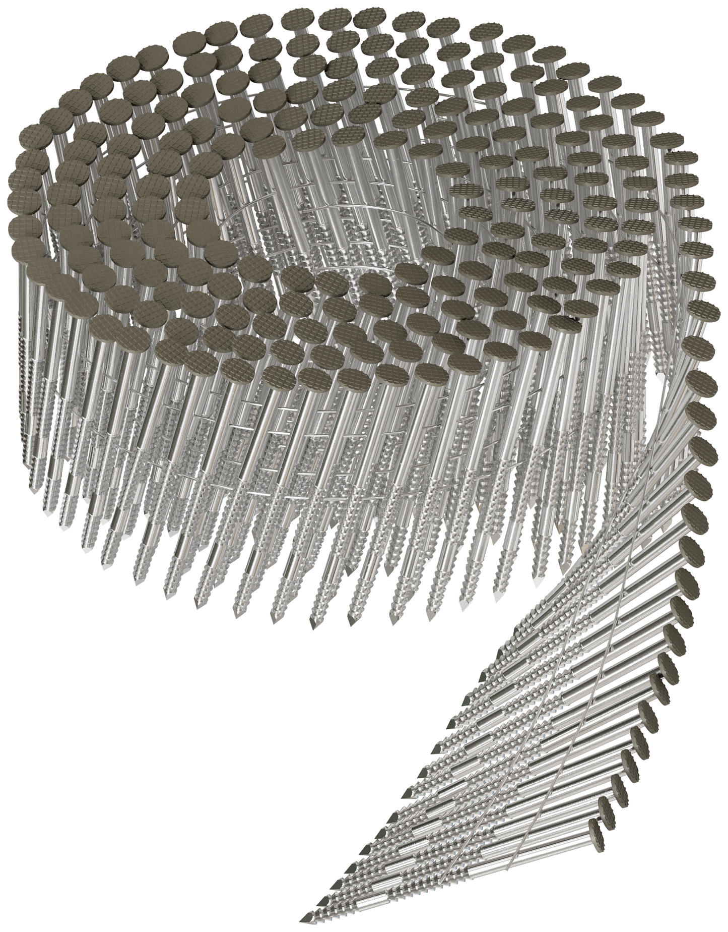 Simpson Strong-Tie S13A200CCG 15° Wire Coil, Painted Full Round Head, Ring-Shank Nail — 2 in. x .092 in. Type 304, Gray (3600-Qty)