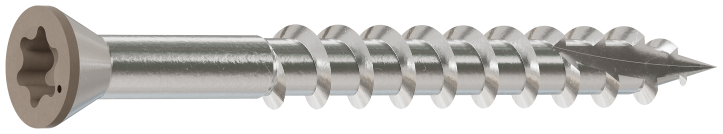 Simpson Strong-Tie T07162FT70GR01 Trim-Head Screw, 6-Lobe Drive — #7 x 1-5/8 in. T-15 Type 316, Gray 01 (70-Qty) (Pack of 600)