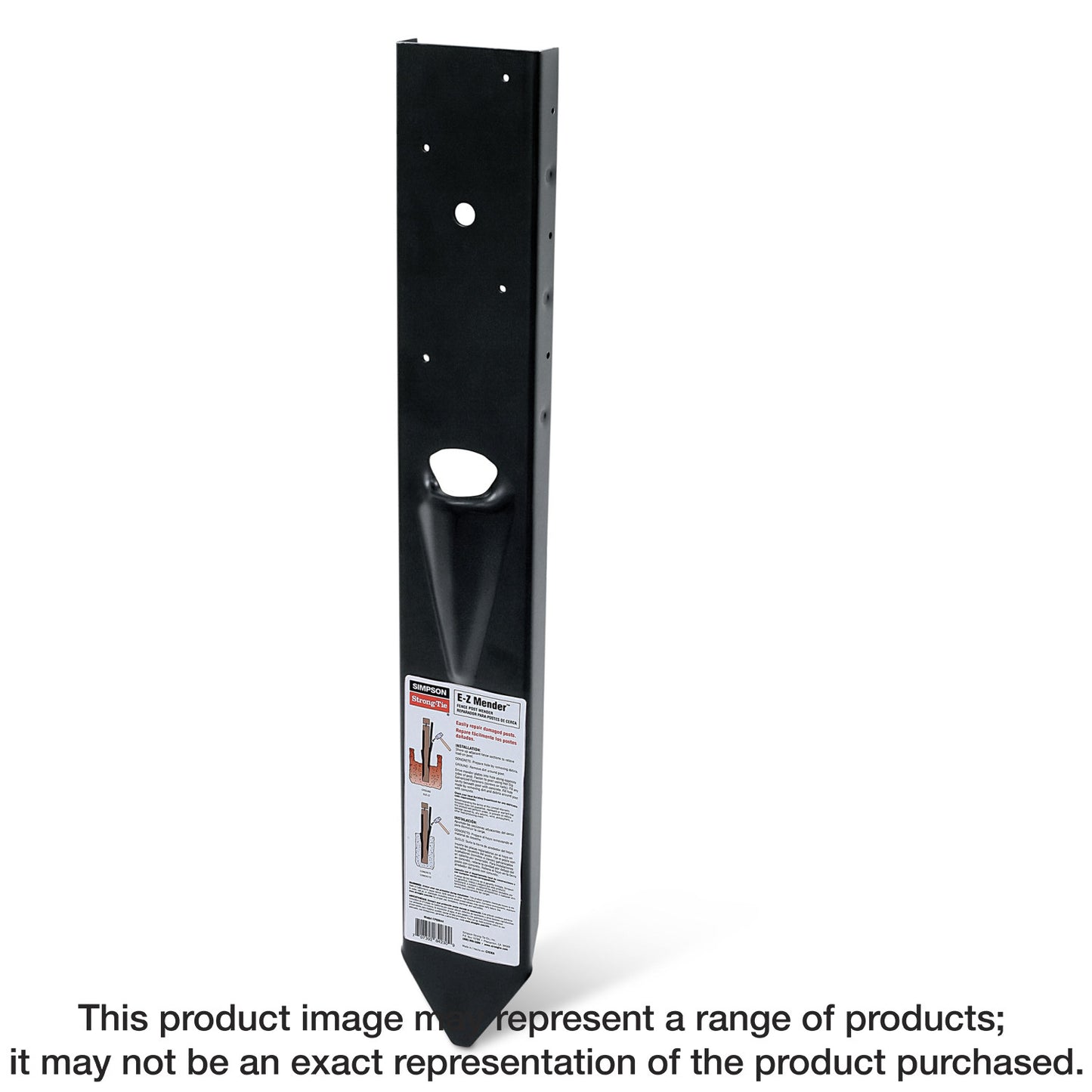 Simpson Strong-Tie FPBM44E E-Z Mender™ 12-Gauge Black Powder-Coated Mender Plate for 4x4 Wood Post (Pack of 192)