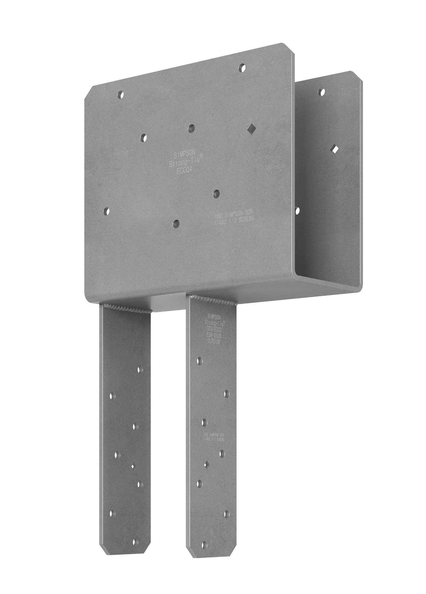 Simpson Strong-Tie ECCQ44SDS2.5 ECCQ™ End Column Cap for 4x Beam, 4x Post, with Strong-Drive® SDS Screws (Pack of 4)