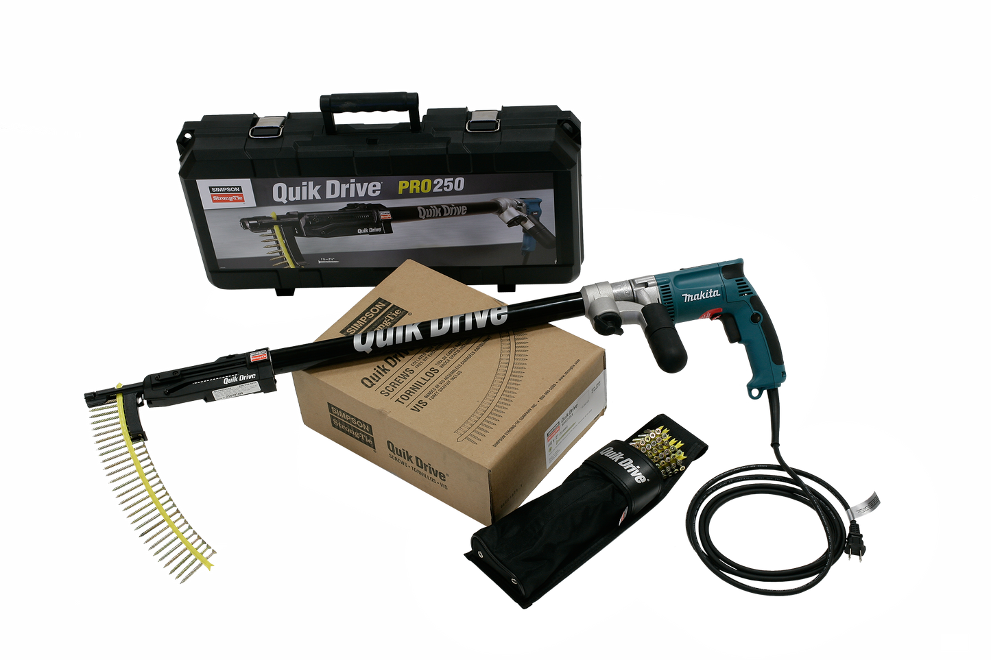 Simpson Strong-Tie PRO250G2M25K Quik Drive® PRO250 Subfloor System w/ Makita® 2500 RPM Screwdriver Motor (Pack of 60)