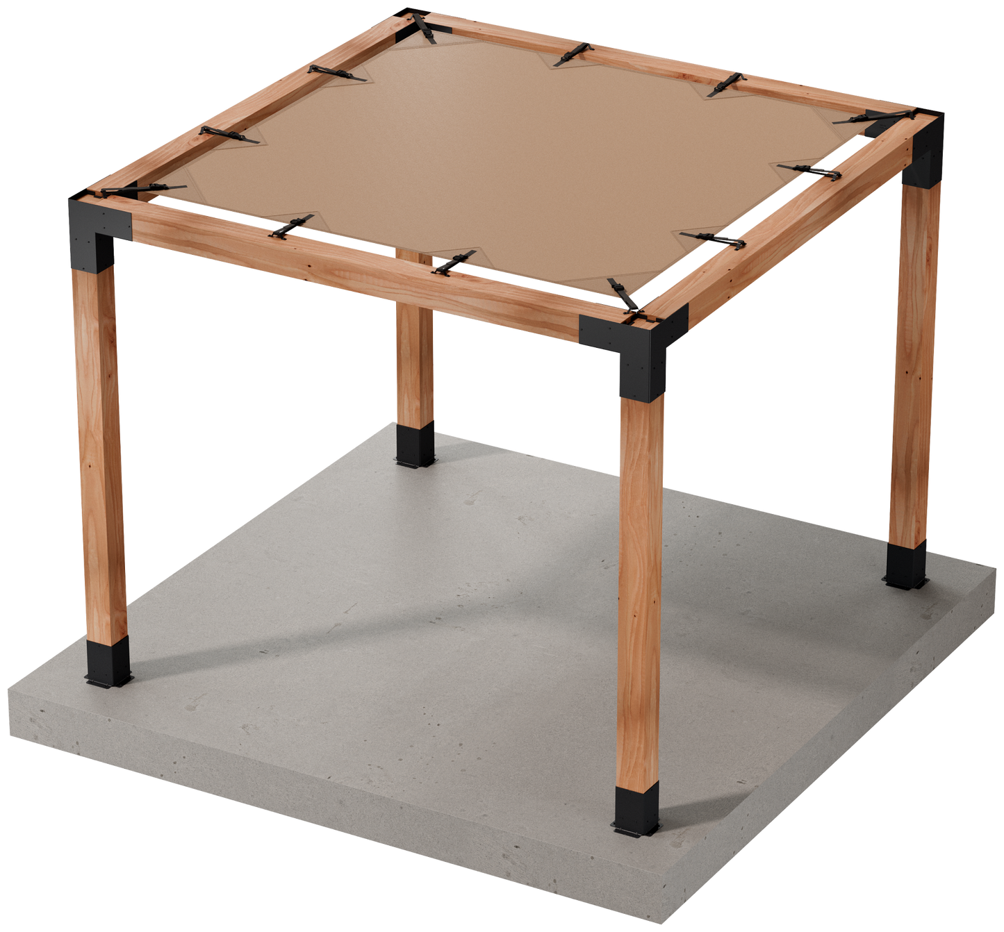 Simpson Strong-Tie B-SAGET10X10(6X) Sage System™ DIY 10x10 Pergola Bundle with 10x10 Sunshade, Tan