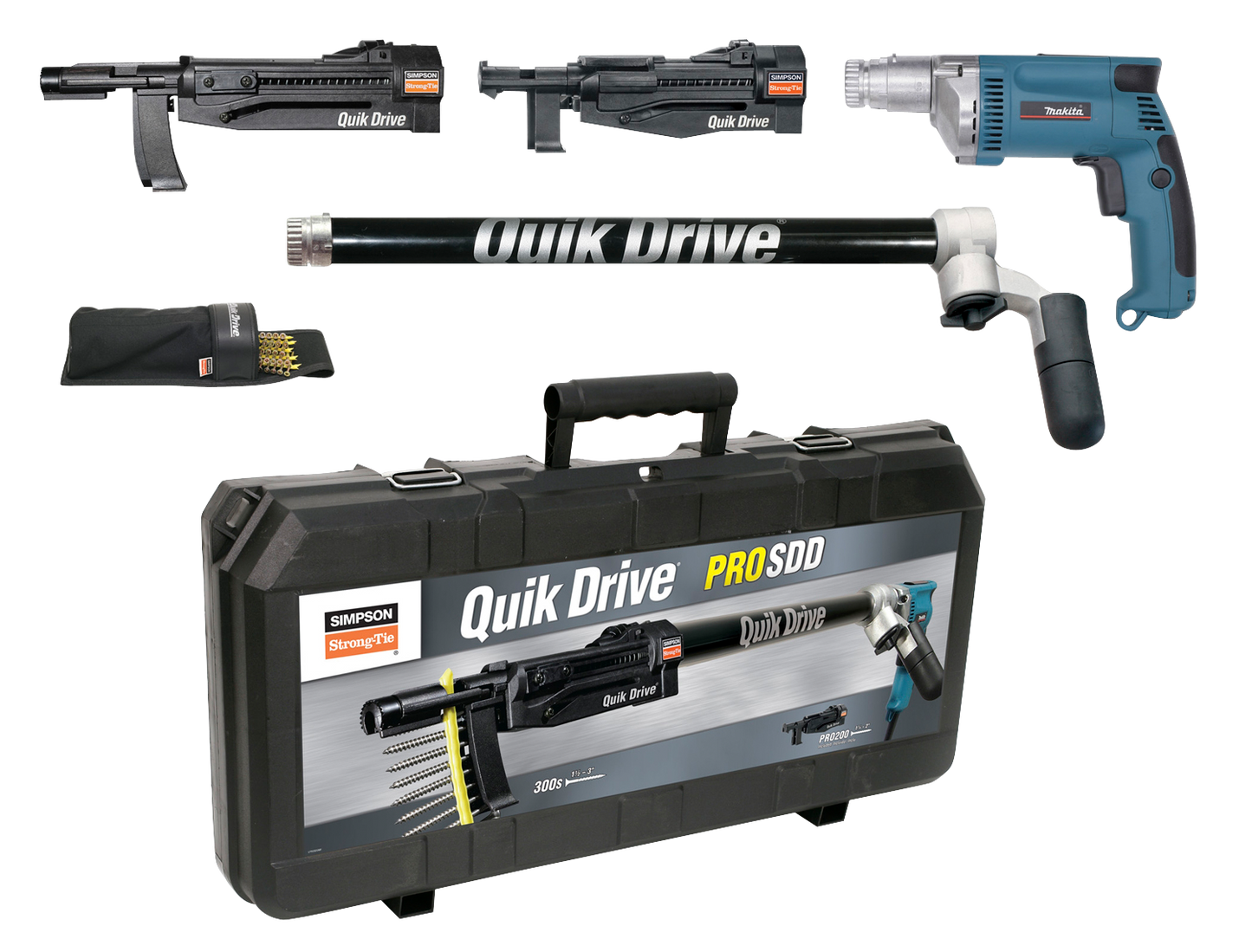 Simpson Strong-Tie PROSDDM25K Quik Drive® PROSDD Multi-Purpose Combo System w/ Makita® 2500 RPM Screwdriver Motor (Pack of 60)